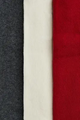 Collants, lot de 3 - Rouge/gris foncé chiné