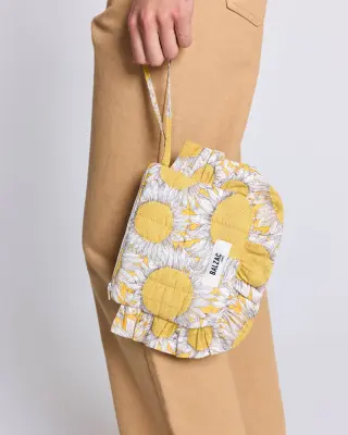 Pochette Carline imprimé Liberty tournesols jaune