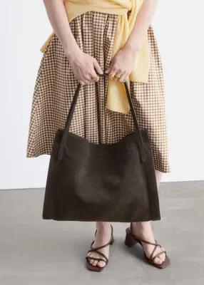 Sac cabas ouvert légèrement drapé - Marron foncé