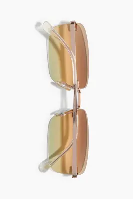 Lunettes de soleil rectangulaires sans monture - Doré