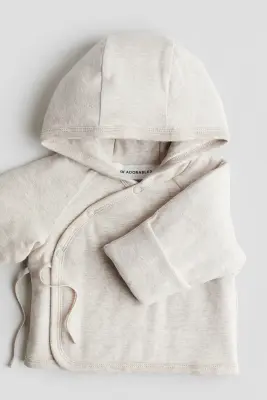Veste matelassée en jersey - Beige clair chiné