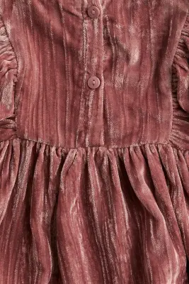 Robe en velours frappé - Rose ancien foncé
