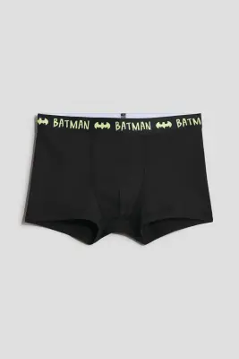 Lot de 5 boxers imprimés en coton - Gris clair chiné/Batman