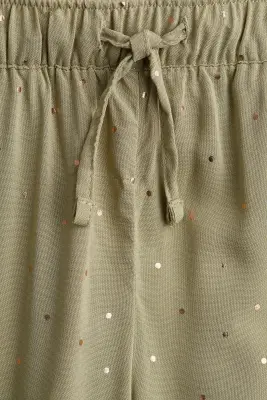 Pantalon jogger tissé - Vert kaki/pois