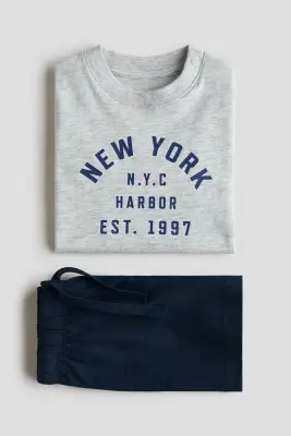 Ensemble 2 pièces en coton - Gris/New York