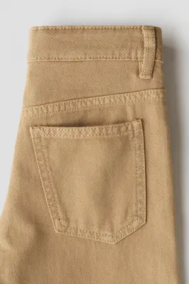 Pantalon loose en twill de coton - Beige foncé