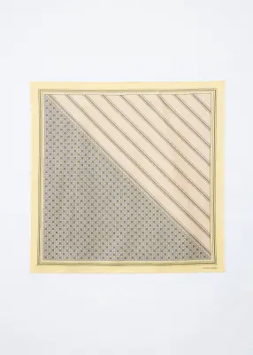 Foulard en soie imprimée - Jaune/Beige