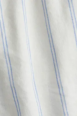 Short en lin mélangé - Blanc/rayé