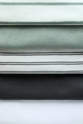 Lot de 5 bodies en coton avec encolure américaine - Vert/rayé
