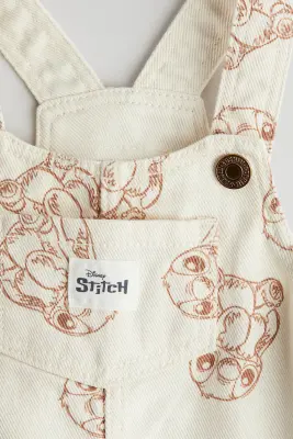Robe salopette imprimée - Crème/Lilo et Stitch