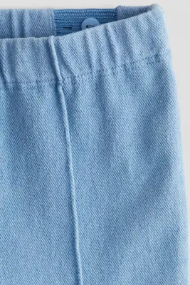 Legging avec plis nervure - Bleu clair