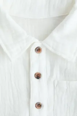 Chemise en mousseline de coton - Blanc