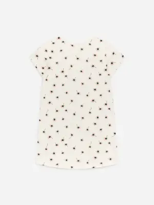 Chemise de nuit en coton - Blanc cassé/Fleurs