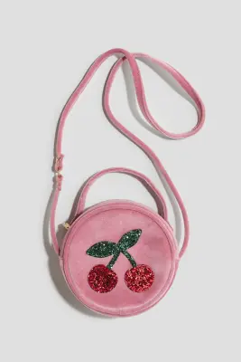 Sac crossbody avec application - Rose ancien/cerises