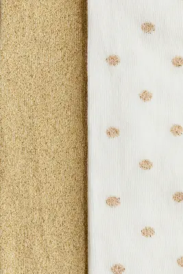 Lot de 2 collants en maille fine - Doré/scintillant