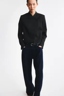 Blazer oversize à fermeture droite - Noir