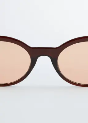 Lunettes de soleil à monture ovale - Marron Clair
