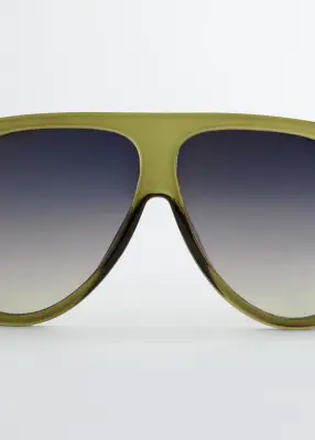 Lunettes de soleil oversize de style aviateur - Vert