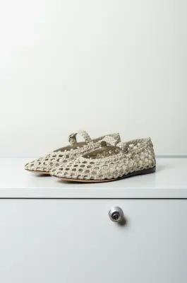 Le Monde Béryl – Mary Jane Woven Leather – Ecru