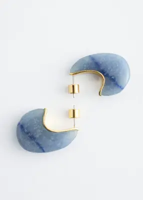 Demi-créoles - Doré / Bleu clair