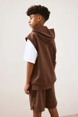 Ensemble de sport avec hoodie DryMove™ - Marron foncé