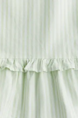 Top péplum en coton - Vert clair/rayé
