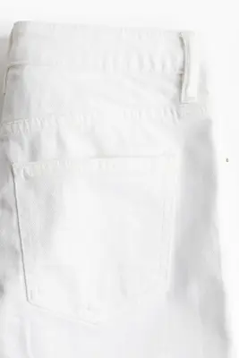 Short en denim avec laçage - Blanc