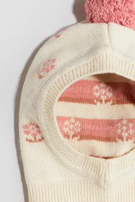 Cagoule en maille fine - Blanc/fleurs