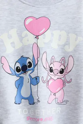 Sweat imprimé - Gris clair/Lilo et Stitch