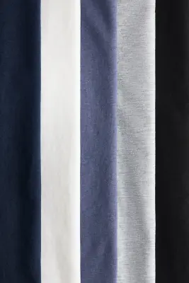 Lot de 5 T-shirts en coton - Bleu/gris clair chiné
