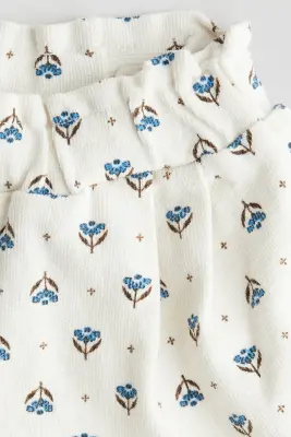 Short en jersey imprimé - Blanc/fleuri