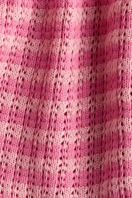 Short en maille texturée - Rose/rayé