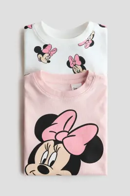 Lot de 2 T-shirts imprimés en coton - Rose clair/Minnie
