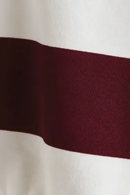 Polo de rugby en coton - Bordeaux/rayé
