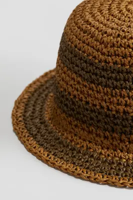 Chapeau de paille - Marron/rayé