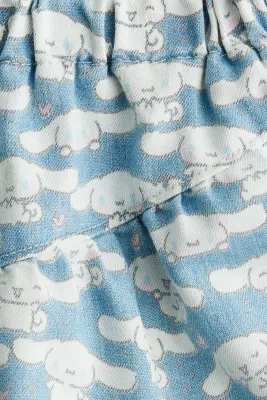 Jupe en denim imprimé - Bleu denim/Cinnamoroll