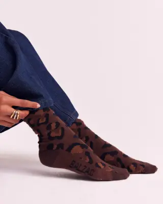 Chaussette Léo léopard fauve