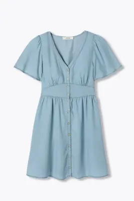 Robe courte en lyocell Femme