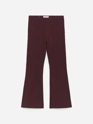 Leggings côtelés évasés, lot de 2 - Bordeaux/Rose