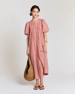 Robe Lavanda vichy jaune et rouge