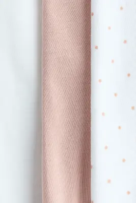 Lot de 3 pantalons à ceinture repliable - Rose ancien clair/pois