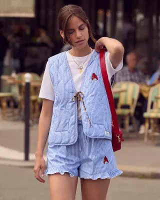 Gilet Nuance rayures bleu et blanc My Melody