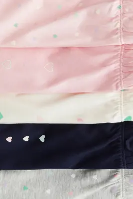 Lot de 5 shorts en coton - Rose/cœurs