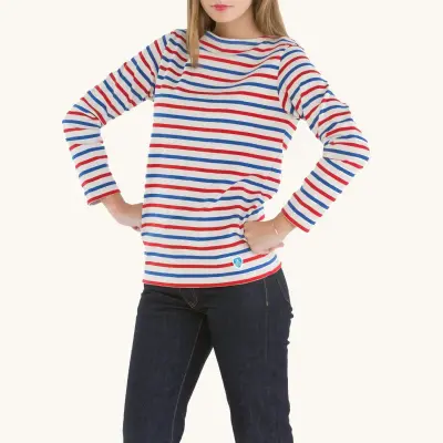Marinière Ecru / Indigo / Rouge, mixte