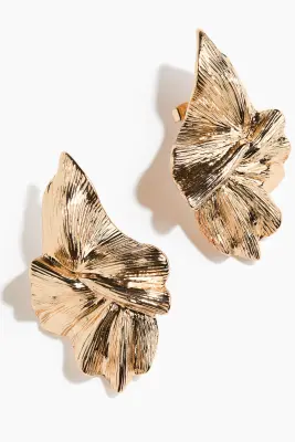 Boucles d'oreilles rainurées - Doré