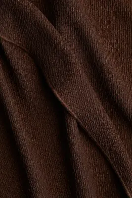 Robe ruchée avec perles fantaisie - Marron foncé