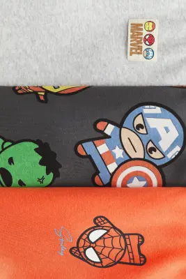 Lot de 3 pantalons jogger imprimés - Orange/gris/Marvel Comics