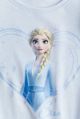 Chemise de nuit en jersey imprimé - Bleu clair/Elsa