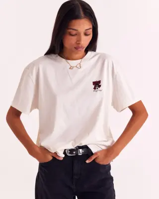 Tee-shirt Baptiste écru pique et noeud brodé
