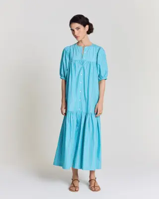 Robe Nicoletta rayures turquoise